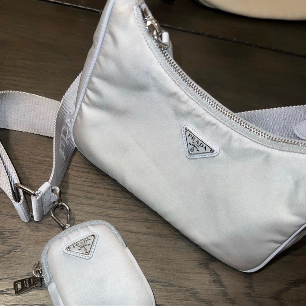 PRADA Re-edition nylon baby blue bag